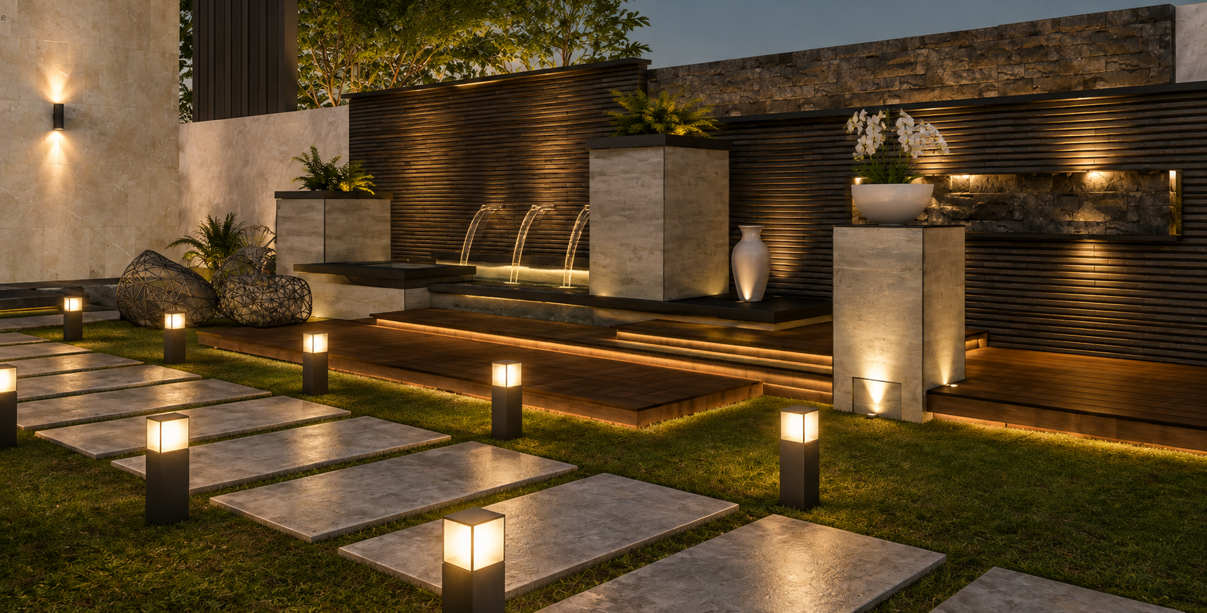 THE PAVILION ESTATE – Modern Linear Facade & Soft Lighting