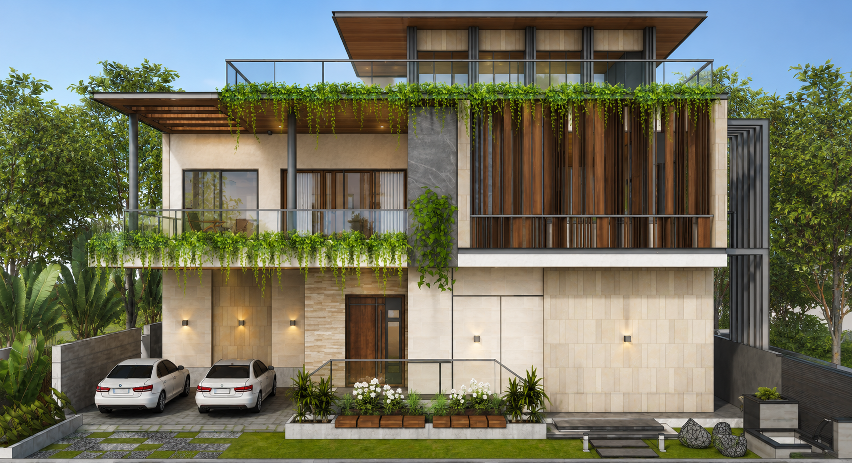 THE PAVILION ESTATE – Natural Stone Wall Cladding & Pathways