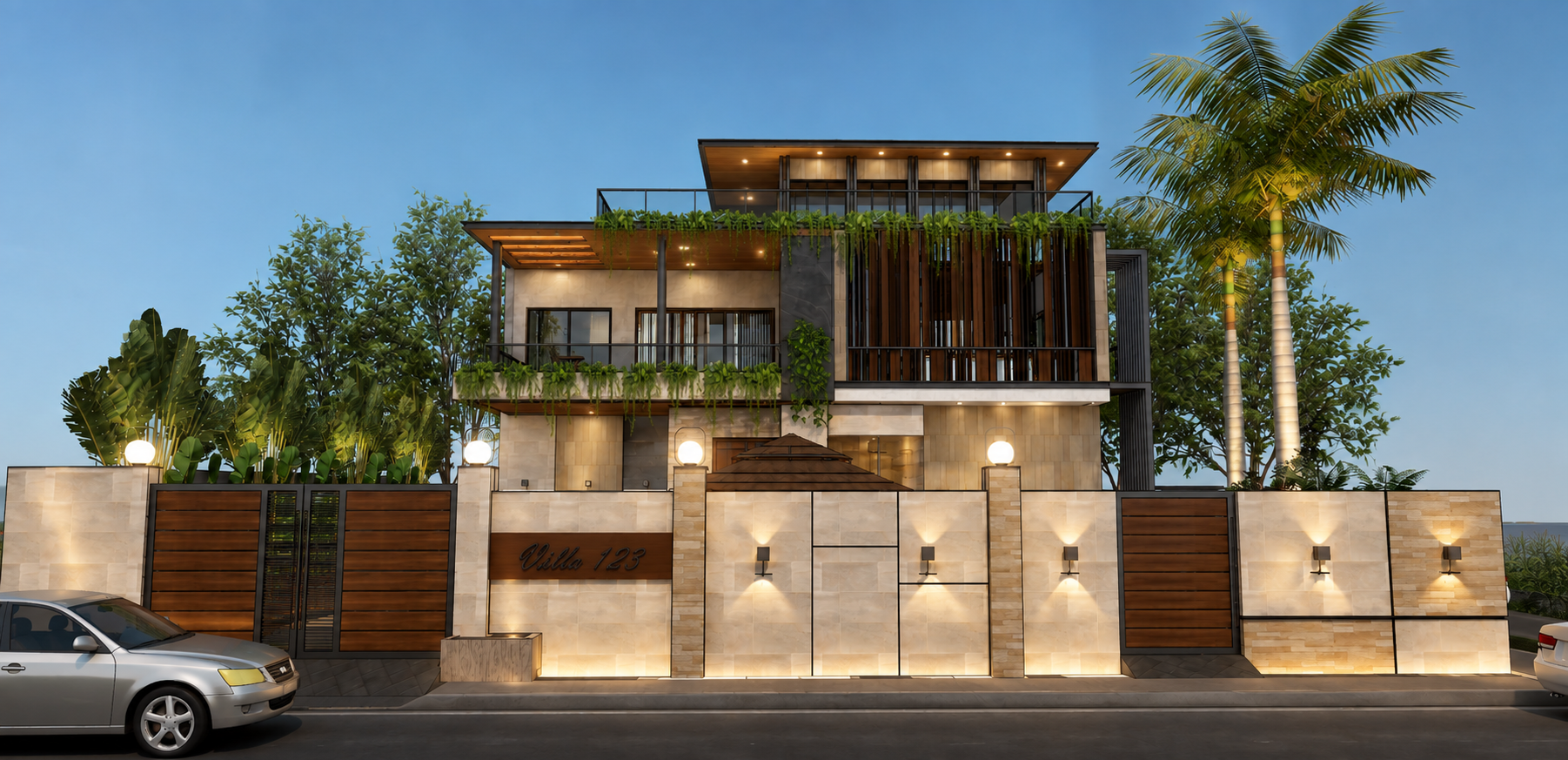 THE PAVILION ESTATE – Perimeter Illumination & Lawn View