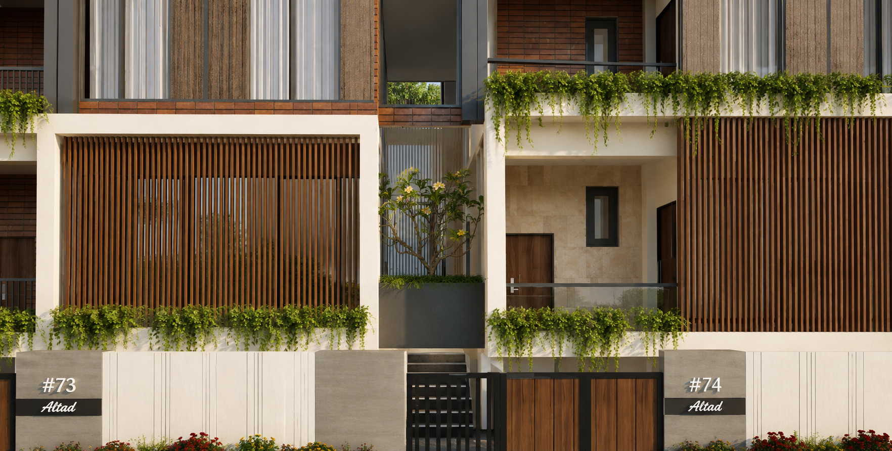 THE SYMMETRY RESIDENCE – Timber Louver Screens & Balconies